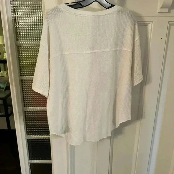 Dylan by True Grit White Waffle Short Sleeve Women T Shirts Size L - Picture 2 of 7